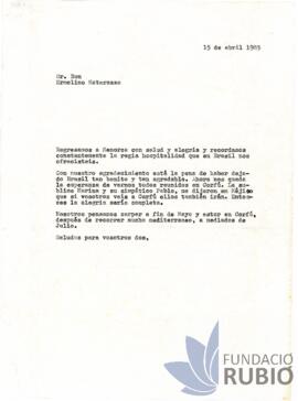 Carta emesa per Fernando Rubió Tudurí a Ermelino Matarazzo