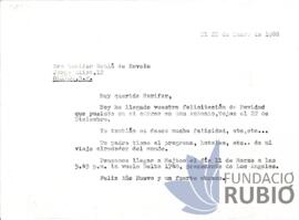 Carta emesa per Fernando Rubió Tudurí a Marifer Rubió de Ravelo