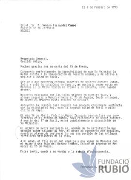 Carta emesa per Fernando Rubió Tudurí a Sabino Fernández Campo