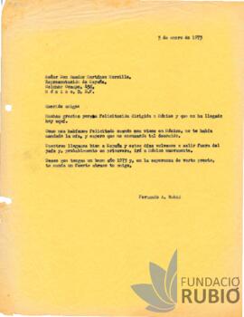 Carta emesa per Fernando Rubió Tudurí a Amador Martínez Morcillo