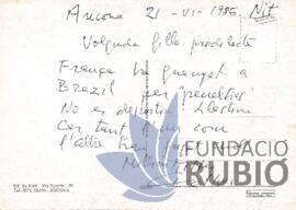 Postal emesa per Fernando Rubió Tudurí a Mercè Rubió Boada