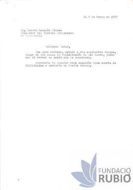 Carta emesa per Fernando Rubió Tudurí a Jeroni Marquès Sintes