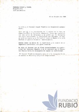 Carta emesa per Fernando Rubió Tudurí a [no apareix nom]