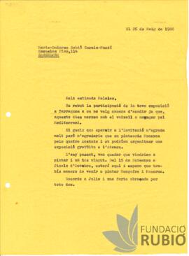 Carta emesa per Fernando Rubió Tudurí a M. Dolors Rubió García-Munté