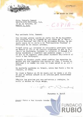 Carta emesa per Fernando Rubió Tudurí a Marcela Demard