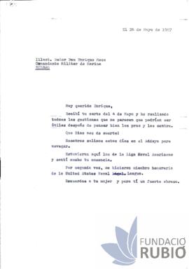 Carta emesa per Fernando Rubió Tudurí a Enrique Meca