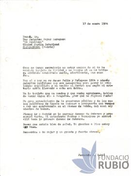 Carta emesa per Fernando Rubió Tudurí a Federico Mayor Zaragoza