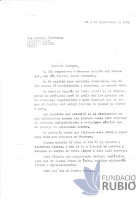 Carta emesa per Fernando Rubió Tudurí a Georges Theotokys