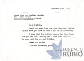 Carta emesa per Fernando Rubió Tudurí a Rick i Shelley Wheeler
