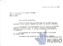 Carta emesa per Fernando Rubió Tudurí a Esmeralda Theotykys Feraudy