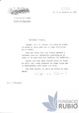 Carta emesa per Fernando Rubió Tudurí a Electrónica Simón