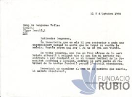 Carta emesa per Fernando Rubió Tudurí al Grup de Senyores Velles