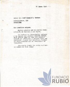 Carta emesa per Fernando Rubió Tudurí a José Roselló i Senyora