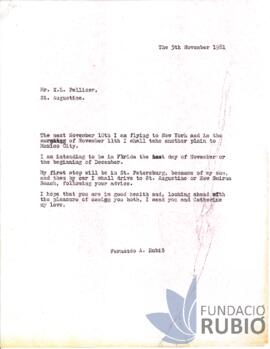 Carta emesa per Fernando Rubió Tudurí a X. L. Pellicer