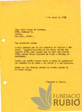 Carta emesa per Fernando Rubió Tudurí a Luisa Unger de Siemers