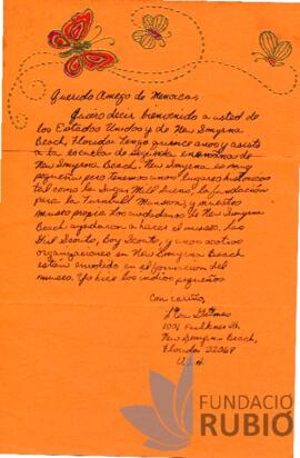 NENS DE LA FLORIDA ESCRIUEN AL SEU AMIC MENORQUI""