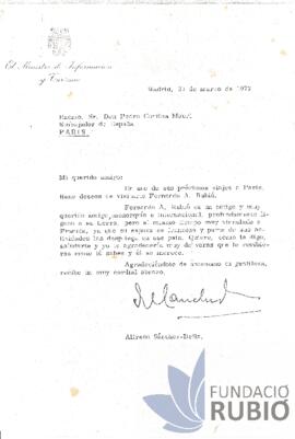 DEMANA DE REBRE A FERNANDO RUBIO EN EL SEU PROPER VIATJE A PARIS
