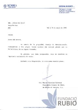 CONDOL PER LA MORT DE F.R.T.
