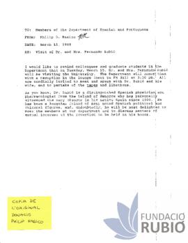 ANUNCI DE LA VISITA DE F.R.T. A LA UNIVERSITAT DE VANDERBILT