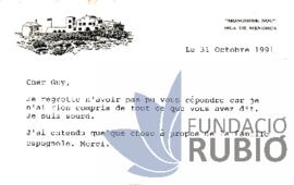 Carta emesa per Fernando Rubió Tudurí a David de Rothschild