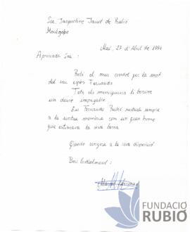 CONDOL PER LA MORT DE F.R.T.