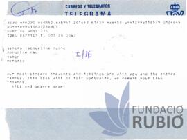 CONDOL PER LA MORT DE F.R.T.