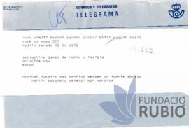 CONDOL PER LA MORT DE F.R.T.