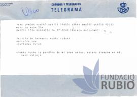 CONDOL PER LA MORT DE F.R.T.
